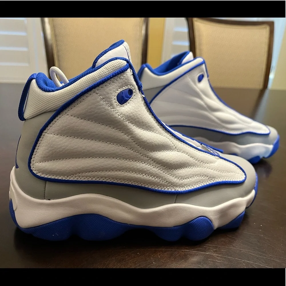 New Nike Air Jordan Pro Strong Basketball Sneaker White Blue Shoes Size US 5.5 - Picture 3 of 12